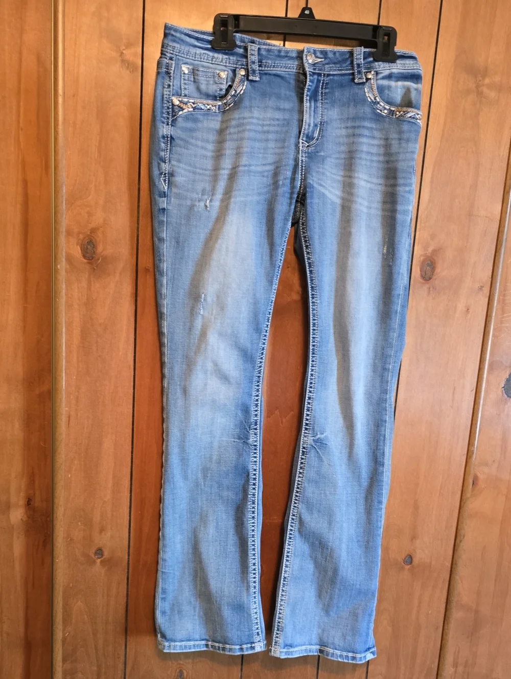 Grace In LA, Women's Light Blue Straight-Leg Jeans - Picture 1 of 13